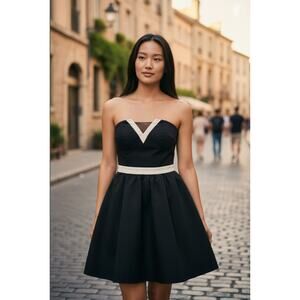 knee length dresses for ladies Lace Up Jacquard Mini Dress With Organza Wings - Burgundy Red main image 0